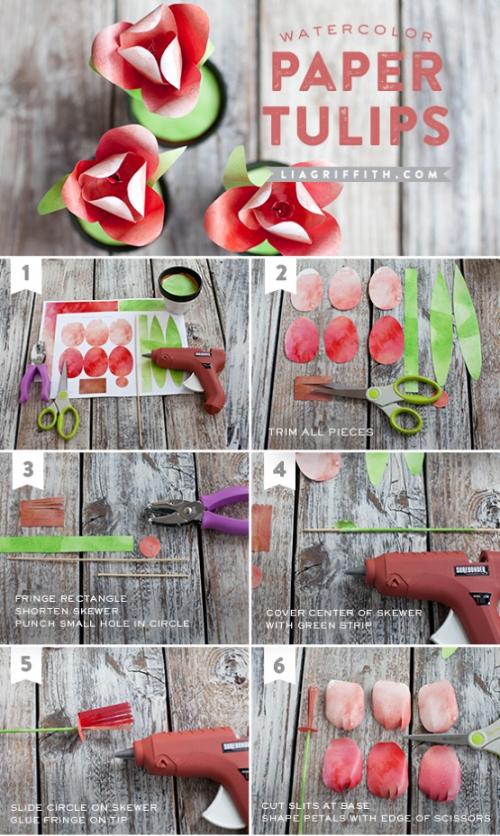 Поделка для мамы из бумаги. ТЮЛЬПАНЫ своими руками.