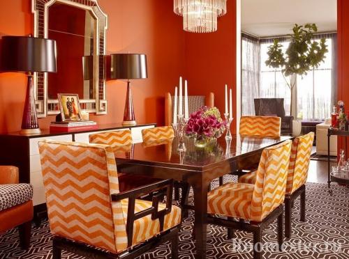Интерьер в оранжевых тонах. Роль в интерьере