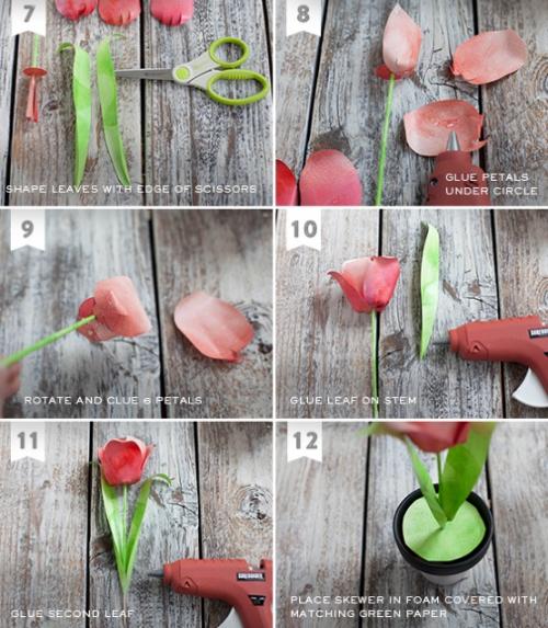 Поделка для мамы из бумаги. ТЮЛЬПАНЫ своими руками.