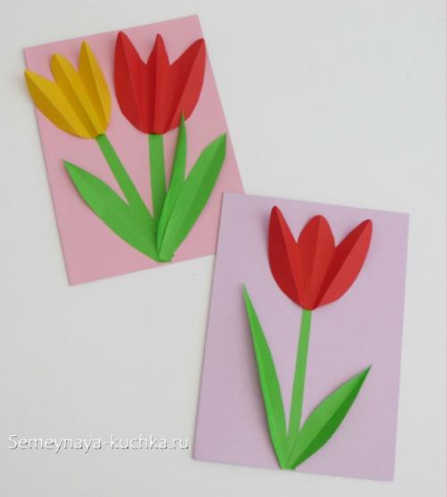 Поделка для мамы из бумаги. ТЮЛЬПАНЫ своими руками.