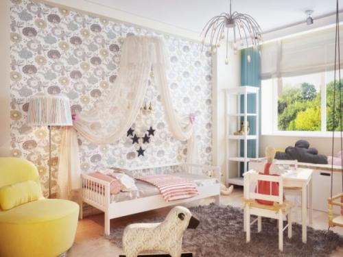 Варианты отделки стен обоями. Иде.  Обои