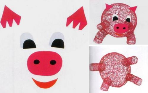 Новогодние игрушки своими руками на 2019 год. Воздушная свинка из ниток