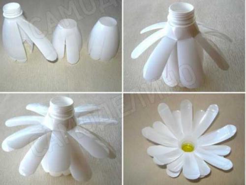 Как из пластиковых бутылок сделать цветы. Лотос 09