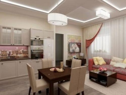 Кухня и гостиная студия. Планировка кухни-гостиной — где поставить кухонный гарнитур 17