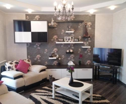 Как скомбинировать обои с рисунком. Комбинирование обоев в 1 комнате 05