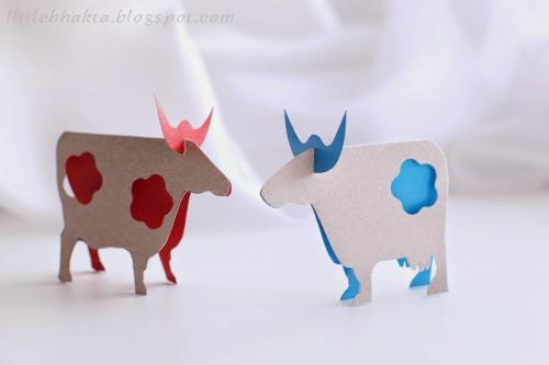 Как сделать макет коровы. Коровы из картона