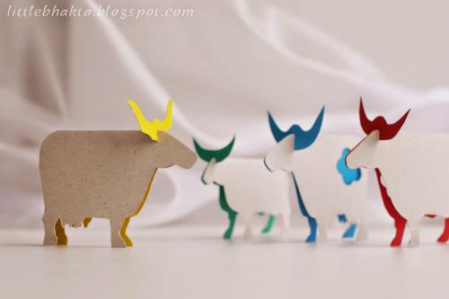 Как сделать макет коровы. Коровы из картона