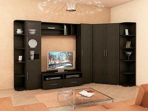 Стенка в гостиную с угловым шкафом. Стенки с угловым шкафом
