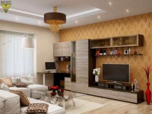 Гостиная с письменным столом. Стенки с компьютерным столом в гостиную 02 Гостиная с письменным столом. Стенки с компьютерным столом в гостиную 02