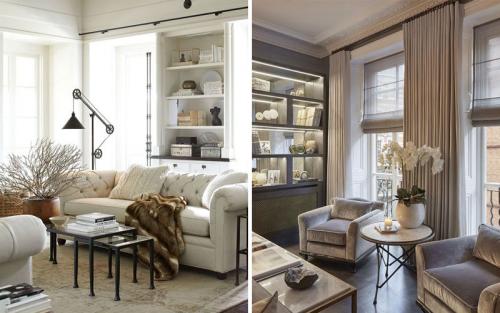 Шторы на два окна на разных стенах. Шторы на два окна в зале