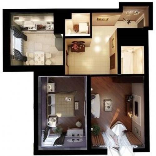 Дизайн двухкомнатной квартиры в панельном доме. Дизайн двухкомнатной квартиры: проект 27 Дизайн двухкомнатной квартиры в панельном доме. Дизайн двухкомнатной квартиры: проект 27