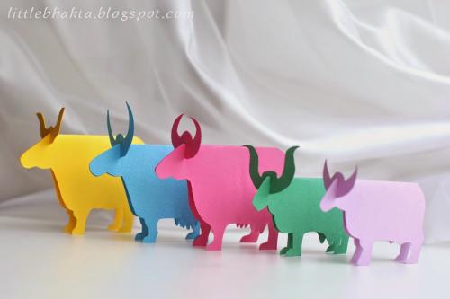 Как сделать макет коровы. Коровы из картона