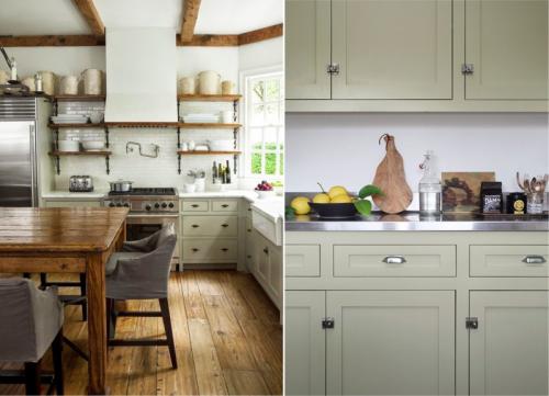 Зеленые стены на кухне. Сочетание с белым цветом – универсальное и беспроигрышное