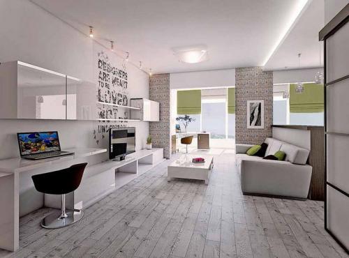 Выделение рабочей зоны в гостиной. Лучшее место для организации рабочего места