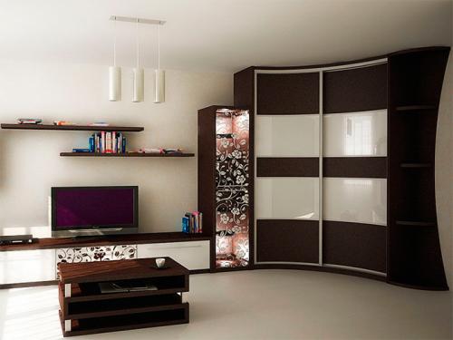 Угловые шифоньеры в зал. Угловой шкаф в гостиную — современные варианты