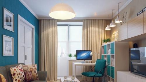 Рабочее место в интерьере гостиной. Гостиная с рабочим местом: тонкости зонирования помещения