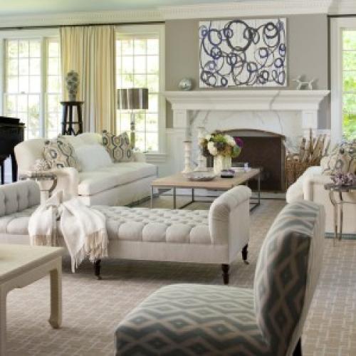 Выделение рабочей зоны в гостиной. Расстановка мебели