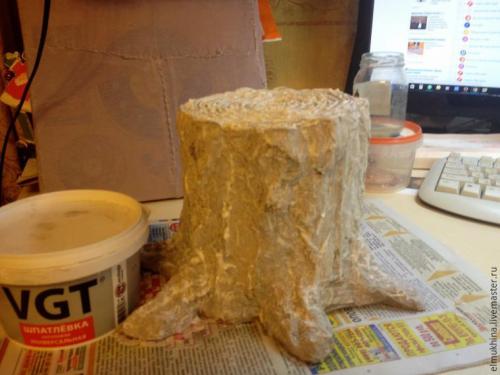 Как сделать пень из бумаги. 