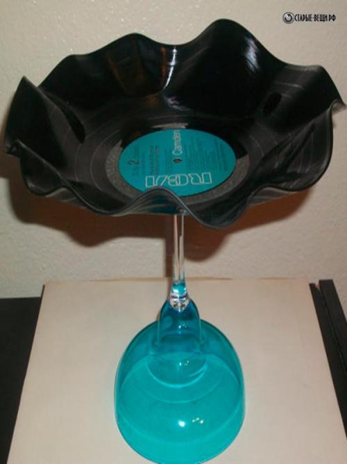 Поделки из виниловых грампластинок. Всевозможные емкости