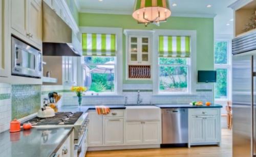 Кухни дизайн с зелеными обоями. Зеленый — это, какой оттенок? 17