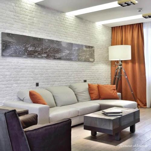 Интерьер с белой кирпичной стеной.  Чем привлекательна стена из белого кирпича?