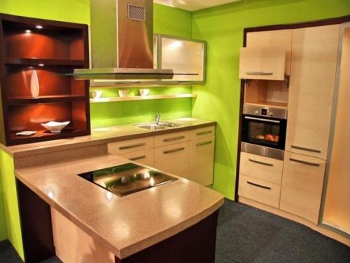 Кухни дизайн с зелеными обоями. Зеленый — это, какой оттенок? 21