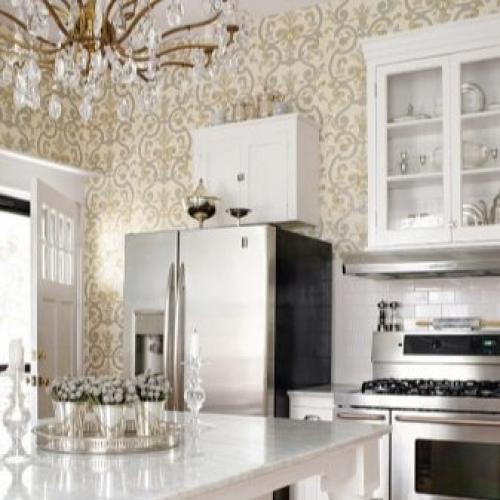 Обои зеленые на кухню. Зеленые обои на кухне 18