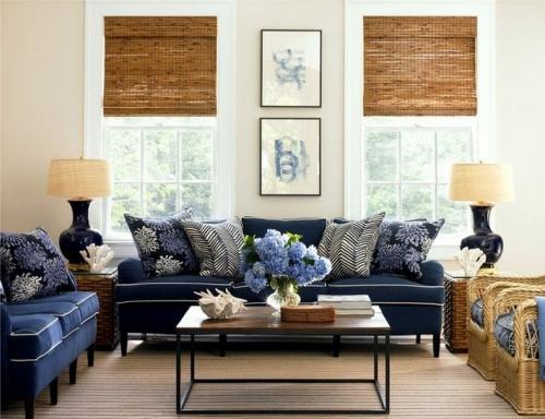 С какими обоями сочетается синий диван. К каким цветам подойдут синие тона