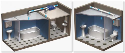 Совместная вытяжка в ванной и туалете