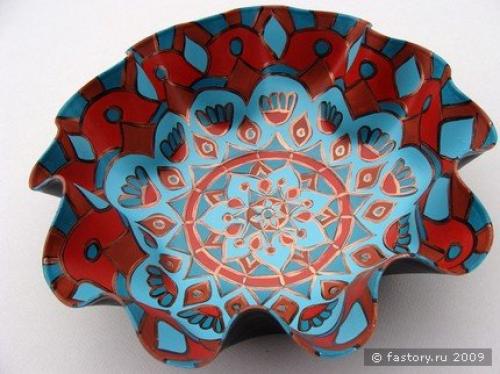 Что можно сделать из пластинок. Ваза для фруктов 13