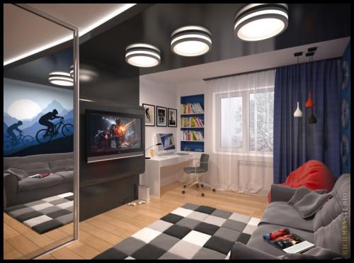 Дизайн комнаты 3 на 4 для подростка. Смотрите видео: Дизайн комнаты для подростка в современном стиле