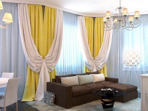 Модные шторы в зал. Выбор цвета для штор в гостиной
