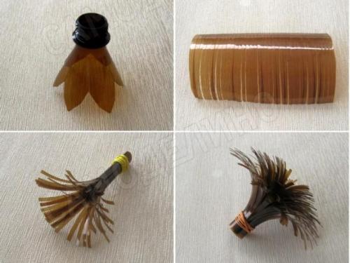 Ландыши из бутылок пластиковых. Простые и трогательные цветочки из пластиковых бутылок без окраски 05