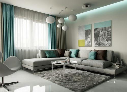 Модные шторы в зал. Выбор цвета для штор в гостиной