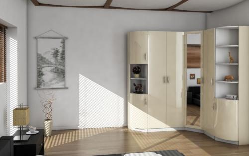 Угловые шкафы купе в гостиную. Варианты дизайна угловых шкафов