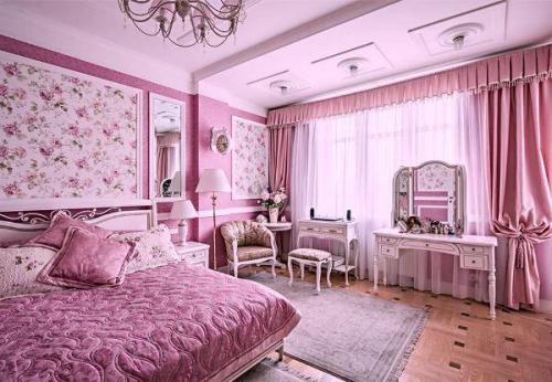 Спальня в розовом цвете. Особенности применения и влияние на эмоциональнее состояние