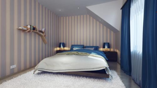 Как комбинировать обои в спальне. Комбинированные обои для спальни: модные тенденции