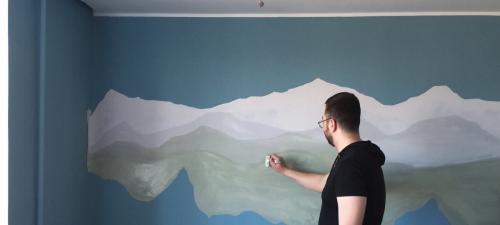 Как нарисовать горы на стене в детской. МАСТЕР-КЛАСС: Как быстро и недорого декорировать пустую стену