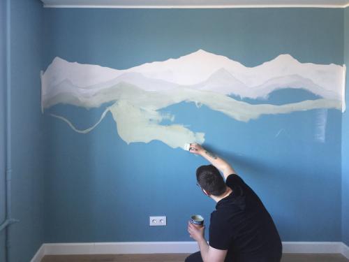 Как нарисовать горы на стене в детской. МАСТЕР-КЛАСС: Как быстро и недорого декорировать пустую стену