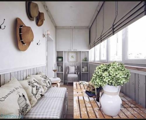 Балкон в стиле кантри белый. Кантри-стили для комнаты на балконе