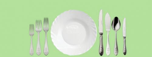 Расположение столовых приборов для основного меню