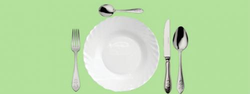 Расположение столовых приборов для основного меню