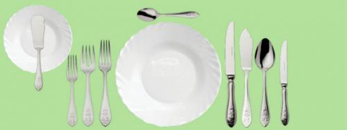 Расположение столовых приборов для основного меню