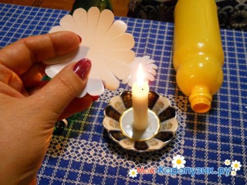 Ромашки из пластиковых бутылок. Как сделать ромашку из пластиковых бутылок.