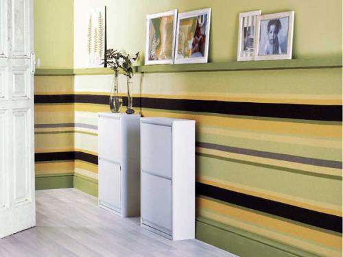 Горизонтальные обои в интерьере. Полоса в интерьере