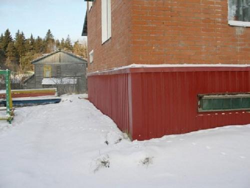 Как сделать каркас для обшивки фундамента. Использование профнастила для отделки цоколя частного дома, какой вид выбрать и как правильно установить