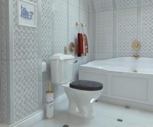 Чем отделать стены в туалете дешево и красиво. Отделка керамической плиткой или мозаикой 05