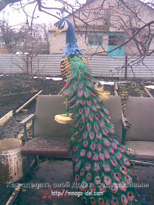 Как сделать туловище павлина. Павлин из пластиковых бутылок мастер класс.