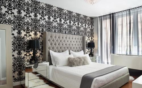 Спальня в черно белом стиле. Черно-белая спальня — особенности использования сочетания. 135 фото лучших примеров использования черно-белого формата