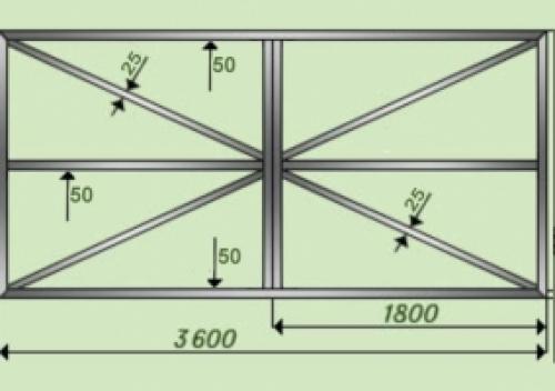 Ворота на гараж из профнастила. Особенности конструкции ворот, обшиваемых листами тонкого металла 02